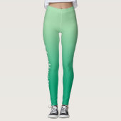 Leggings Nom élégant sur un dégradé de vert clair à vert fo (Devant)