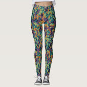 Leggings Nom Et Motif Abstrait Du Pixel Vert Tendance (Devant)
