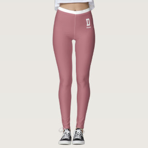 Leggings Nom personnalisé Anniversaire Rose Gold Blanc Mono