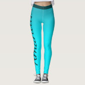 Leggings Nom personnalisé bleu brillant (Devant)