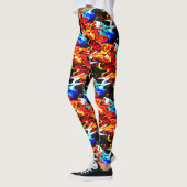 Leggings Nom personnalisé Couleurs vidées Motif Abstrait (Gauche)
