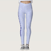 Leggings Nom personnalisé Équipe de l'école Fleur bleu clai (Devant)