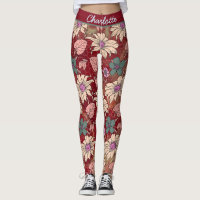 Nom personnalisé floral sans couture motif rouge