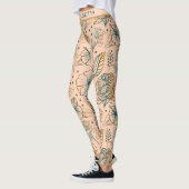 Leggings Nom personnalisé motif floral doré (Gauche)