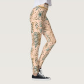 Leggings Nom personnalisé motif floral doré (Droite)