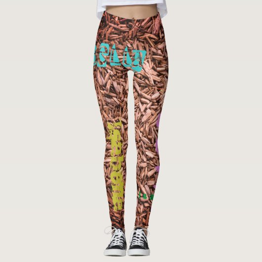 Leggings Nom répété légendes customisées (Devant)