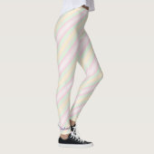 Leggings Nom, rose jaune et vert Pastel Stripe (Droite)