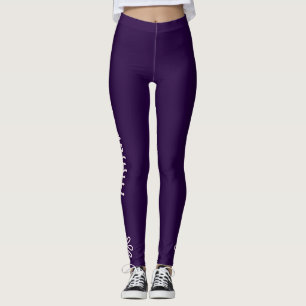 Leggings Nom - Simple Doodle Fleur Blush - Violet Solide