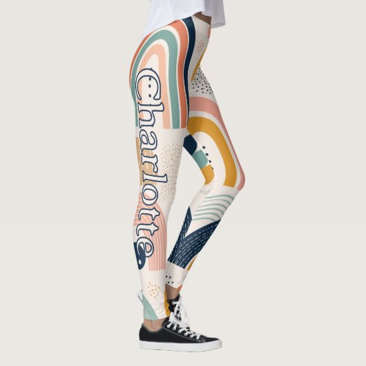 Leggings Nom sur motif de surface abstrait d'arc de prisme  (Droite)