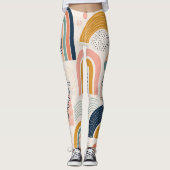 Leggings Nom sur motif de surface abstrait d'arc de prisme  (Devant)