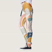Leggings Nom sur motif de surface abstrait d'arc de prisme  (Gauche)