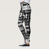 Leggings Noms des guêtres de Sasquatch dans le noir (Gauche)