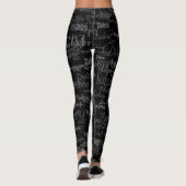 Leggings noms noirs et gris style typographie motif (Dos)