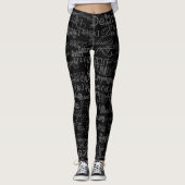 Leggings noms noirs et gris style typographie motif (Devant)