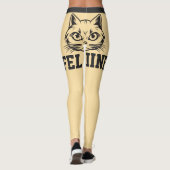 Leggings Noms Personnalisés Gris Beige Gris Gris Gris Belle (Dos)