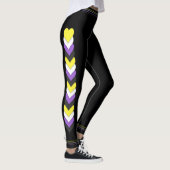 Leggings Non-binary pride flag hearts and stripes (Droite)