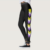 Leggings Non-binary pride flag hearts and stripes (Gauche)