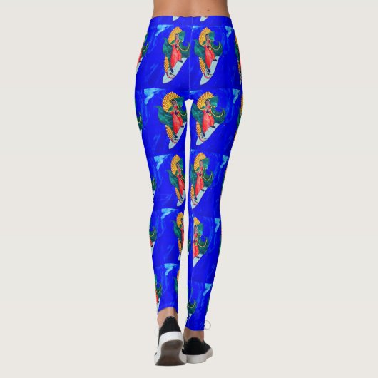 Leggings nonnes surfantes bleues (Dos)