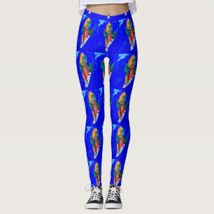 Leggings nonnes surfantes bleues
