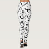 Leggings Nostalgique noir et blanc style pop art rétro (Dos)