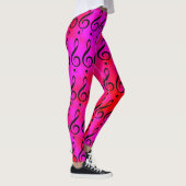 Leggings Nota de Clef Musique Rouge Et Rose Tie Dye, (Droite)