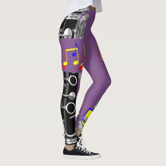 Leggings Note de musique de clarinette (Droite)