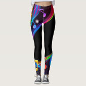 Leggings Notes abstraites colorées de musique (Devant)