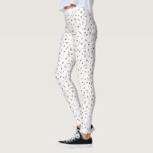 Leggings Notes d'amour Cœur rouge Notation musicale (Gauche)