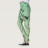 Leggings Notes de fantaisie Design de musique verte (Gauche)