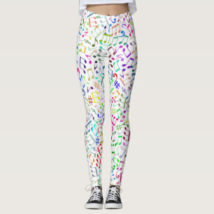 Leggings notes de musique arc-en-ciel rockstar