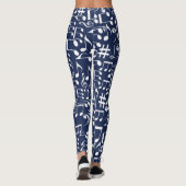 Leggings Notes de musique blanches dansantes Amateurs de mu (Dos)