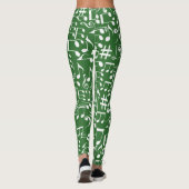 Leggings Notes de musique blanches dansantes Amateurs de mu (Dos)