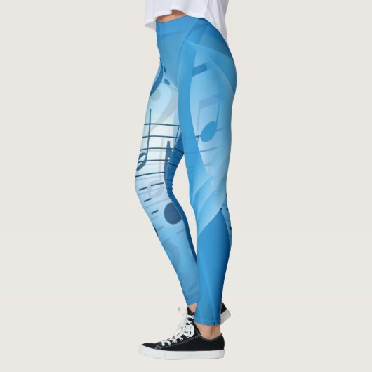 Leggings Notes de musique bleu clair (Gauche)