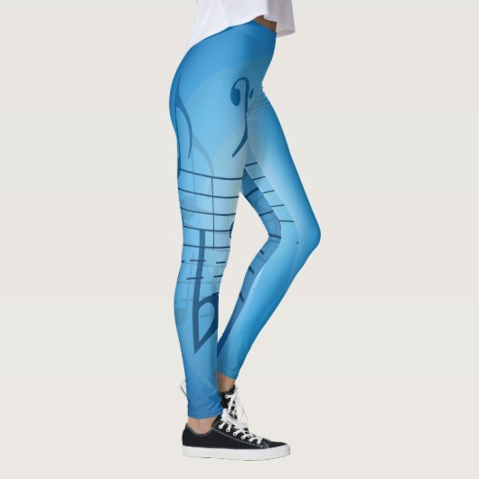 Leggings Notes de musique bleu clair (Droite)