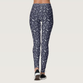 Leggings Notes de musique bleu marine Motif (Dos)