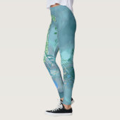 Leggings Notes de musique bleue et verte Abstraites (Gauche)