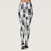 Leggings Notes de musique en niveaux de gris motif (Dos)