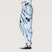 Leggings Notes de musique fantaisie Bleu (Gauche)