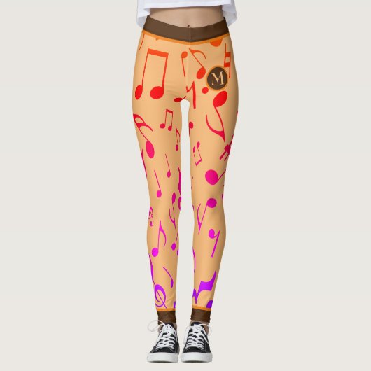 Leggings Notes de musique GRADIT PEACH (Devant)