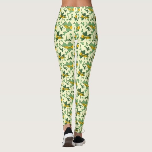 Leggings Notes de musique Shamrock de trompette (Dos)