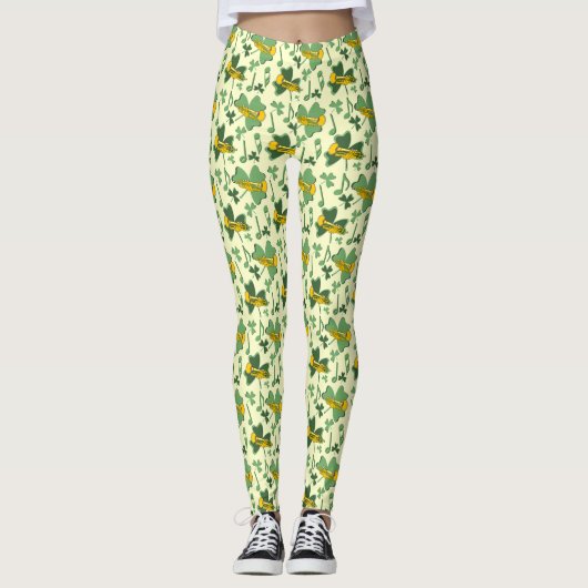 Leggings Notes de musique Shamrock de trompette (Devant)