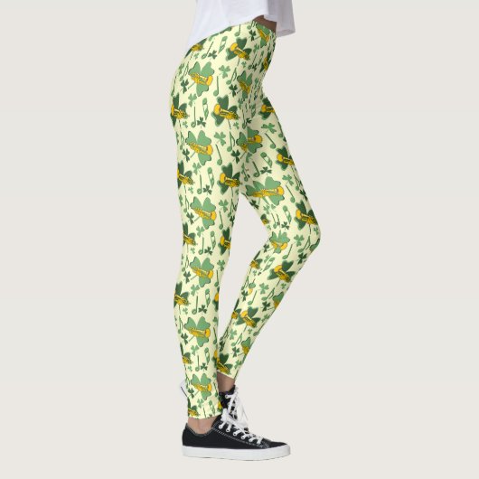 Leggings Notes de musique Shamrock de trompette (Droite)