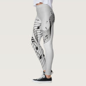 Leggings Notes de musique sur argent (Gauche)