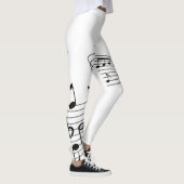 Leggings Notes de musique sur blanc (Droite)