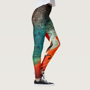 Leggings Notes de violoncelle et de musique