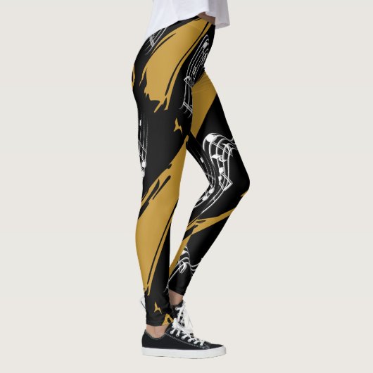 Leggings Notes musicales Black Gold Modern (Droite)
