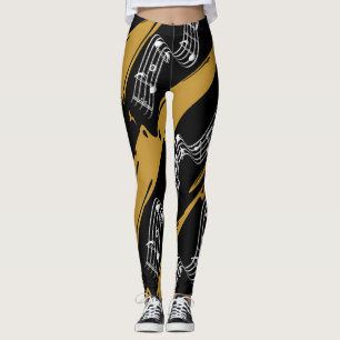 Leggings Notes musicales Black Gold Modern