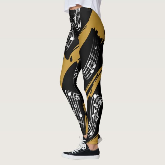 Leggings Notes musicales Black Gold Modern (Gauche)