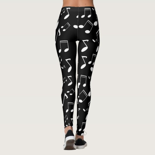Leggings Notes musicales blanches (Dos)