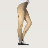 Leggings Notes musicales dans la lune brun doré clair (Droite)